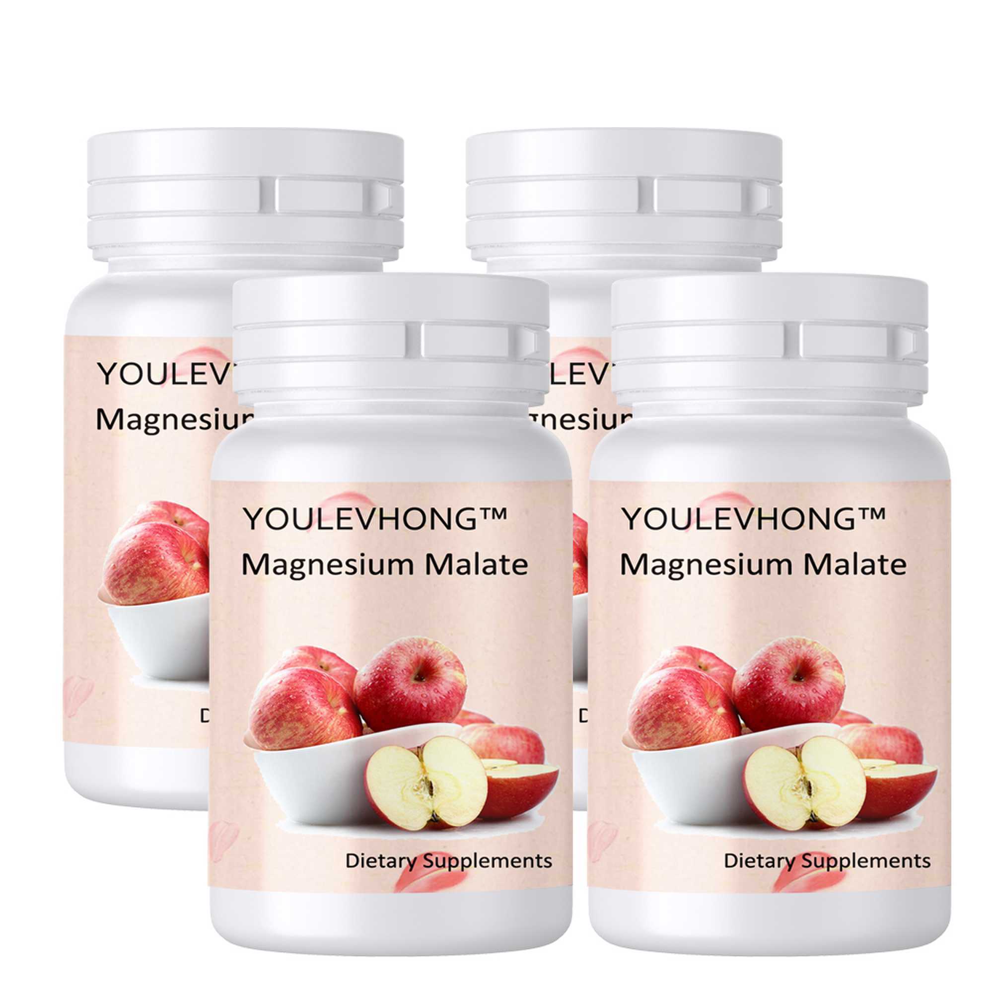 Gluten Free Magnesium Malate Supplement 1000mg Per Serving With Malic Acid Strong Muscle Nutritional Support