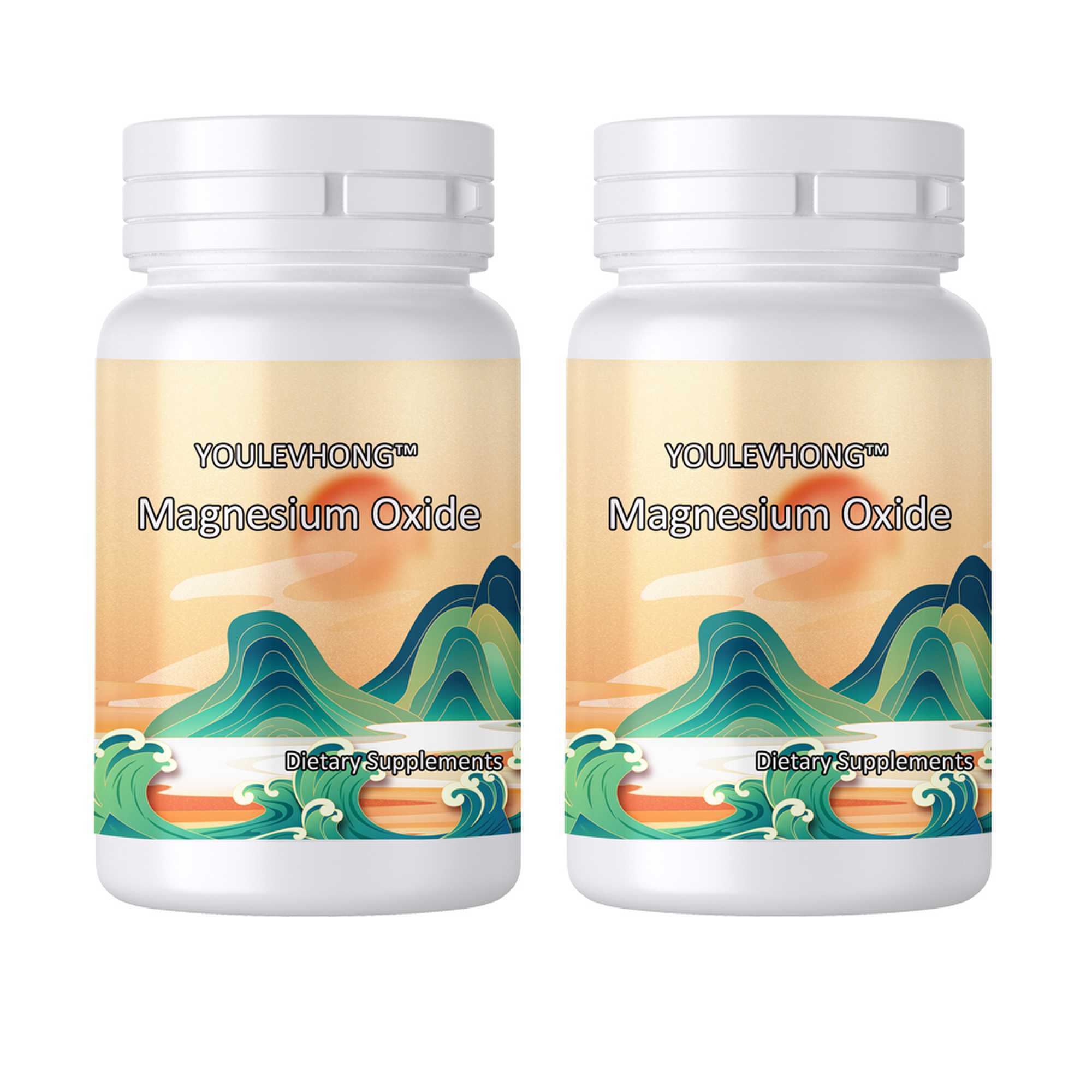 Magnesium Oxide Supplement 100 Capsules Gluten Free USA Manufactured Helps Metabolize Carbohydrates Proteins And Fats
