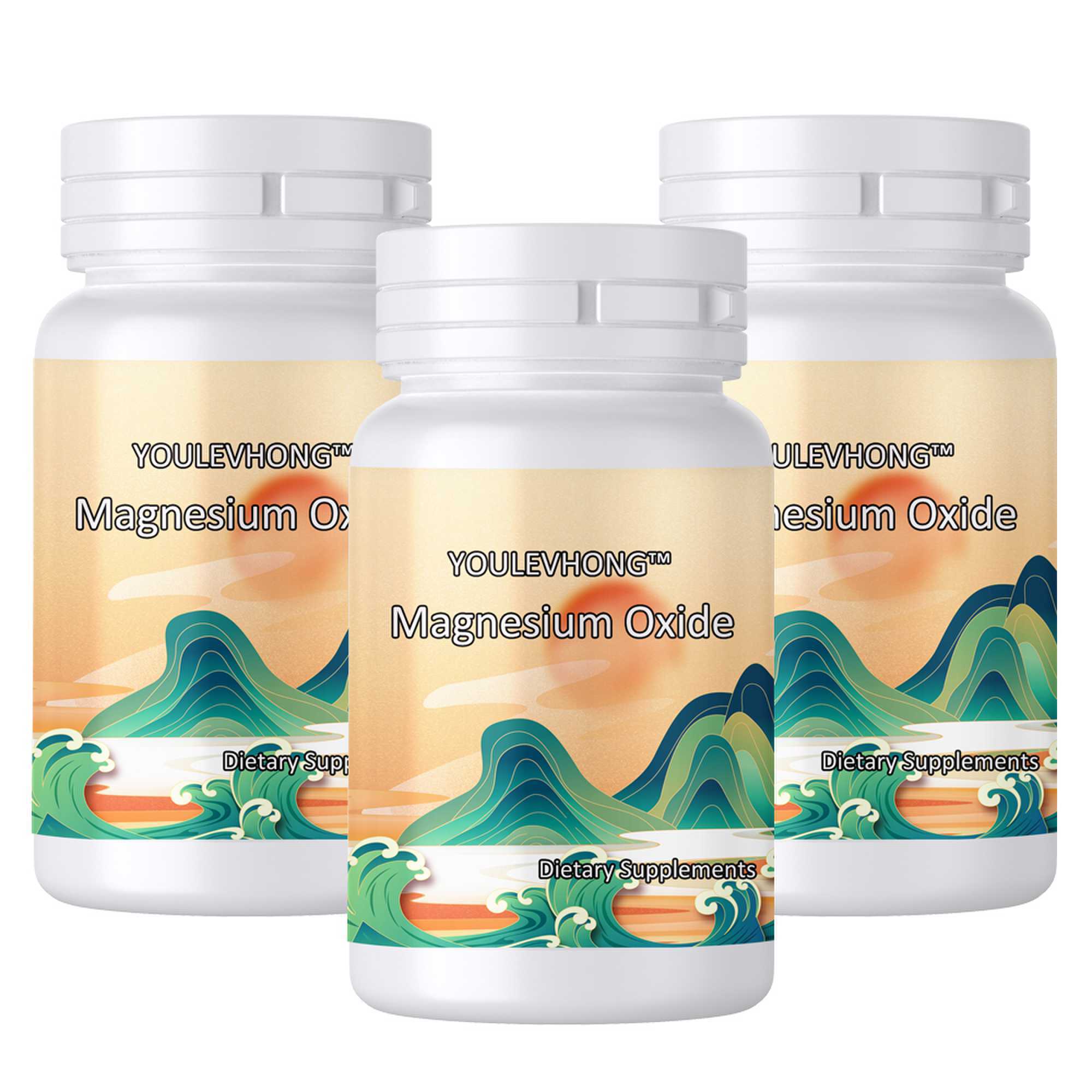 Magnesium Oxide Supplement 100 Capsules Gluten Free USA Manufactured Helps Metabolize Carbohydrates Proteins And Fats