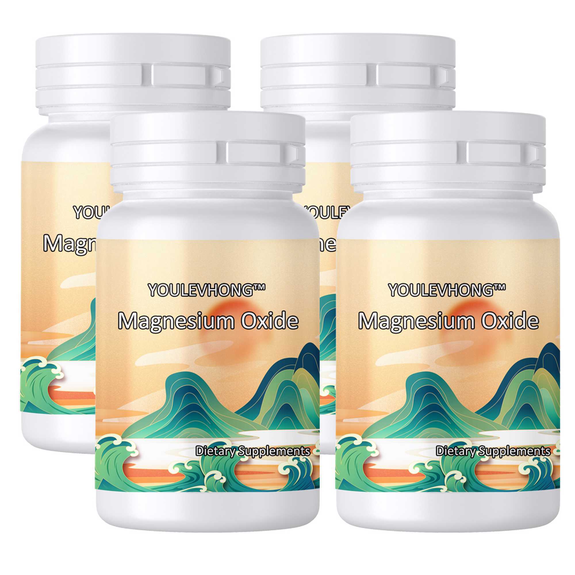 Magnesium Oxide Supplement 100 Capsules Gluten Free USA Manufactured Helps Metabolize Carbohydrates Proteins And Fats