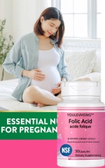 YOULEVHONG Folic Acid Prenatal Multivitamin Daily Vitamin Supplement For Healthy Natural Prenatal Capsules Dietary Supplement For Nervous System Function Prenatal FOOD Vitamin B6