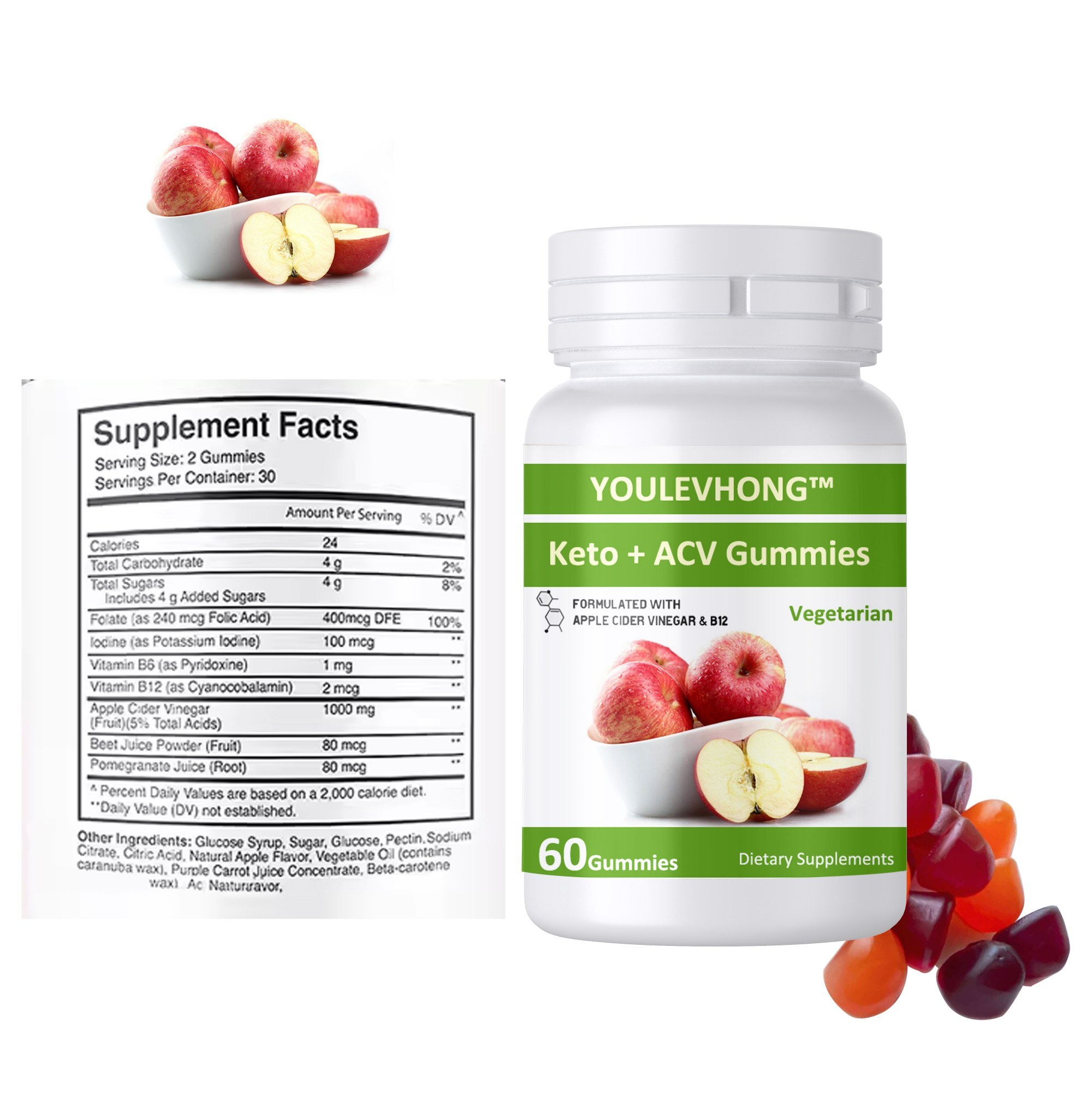 Keto Acv Gummies Keto Friendly 4g Net Carbs ACV Gummies For Health Conscious Herbal slimming Diet Gummies Natural