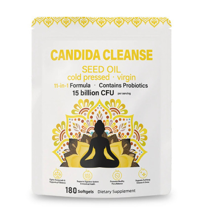 Candida Cleanse capsules seed oil  Advanced Intestinal Overgrowth Detox Promotes Digestive Health & Regularity for Women and Men 180 capsules