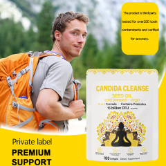 Candida Cleanse capsules seed oil  Advanced Intestinal Overgrowth Detox Promotes Digestive Health & Regularity for Women and Men 180 capsules