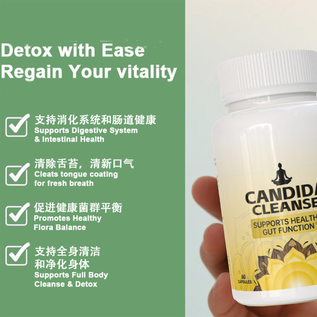 Candida Cleanse (60 Capsules)  Detox Promotes Digestive Health & Regularity Natural Herbal Supplement