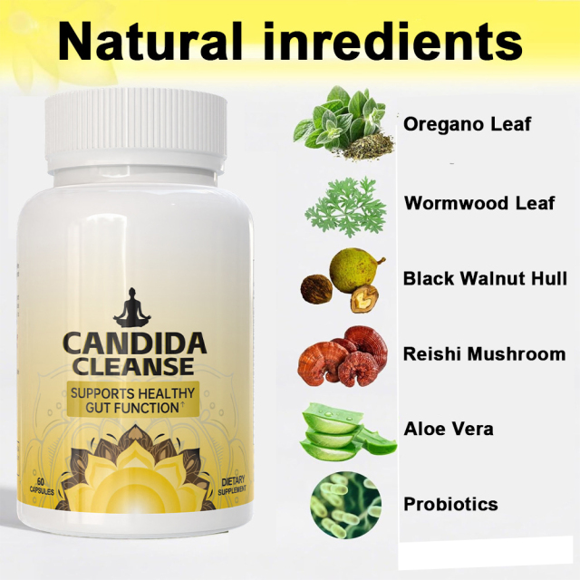Candida Cleanse (60 Capsules)  Detox Promotes Digestive Health & Regularity Natural Herbal Supplement