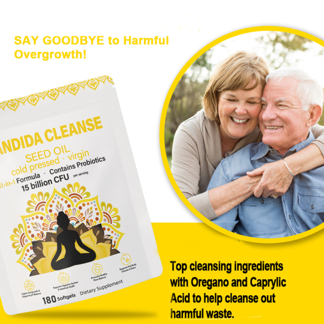 Candida Cleanse capsules seed oil  Advanced Intestinal Overgrowth Detox Promotes Digestive Health & Regularity for Women and Men 180 capsules