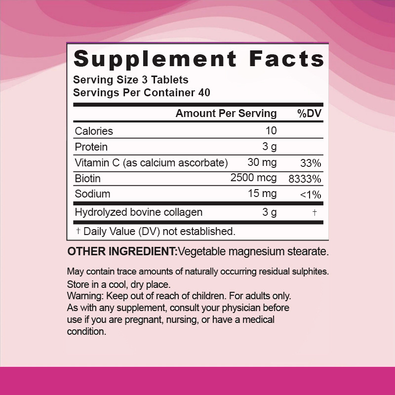 Collagen tablet  Supports Healthy Skin and Nails, Gut Health and Joints, 90 / 120 tablet