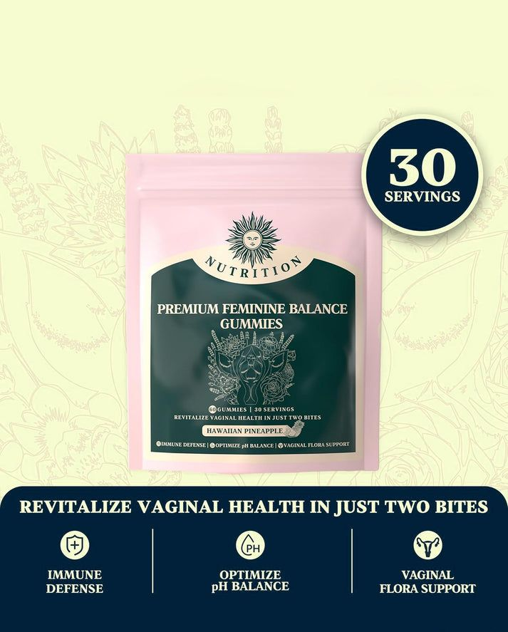 Feminine Balance Gummies \ 60 service  Vital Source Feminine Balance Gummies Private Label  Includes pH Balance, Healthy Odor, Flora and Immune Support