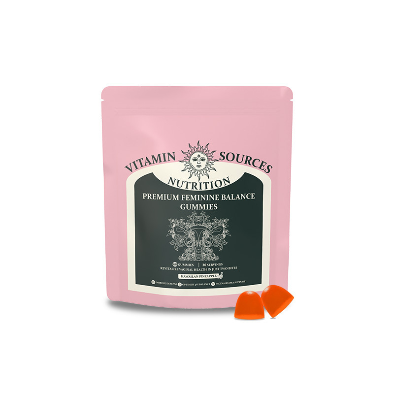 Feminine Balance Gummies \ 60 service  Vital Source Feminine Balance Gummies Private Label  Includes pH Balance, Healthy Odor, Flora and Immune Support