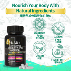 NAD+ Supplement, Nicotinamide Riboside with Resveratrol - Advanced NAD Supplement with TMG and Urolithin A, for Women and Men 60 Service