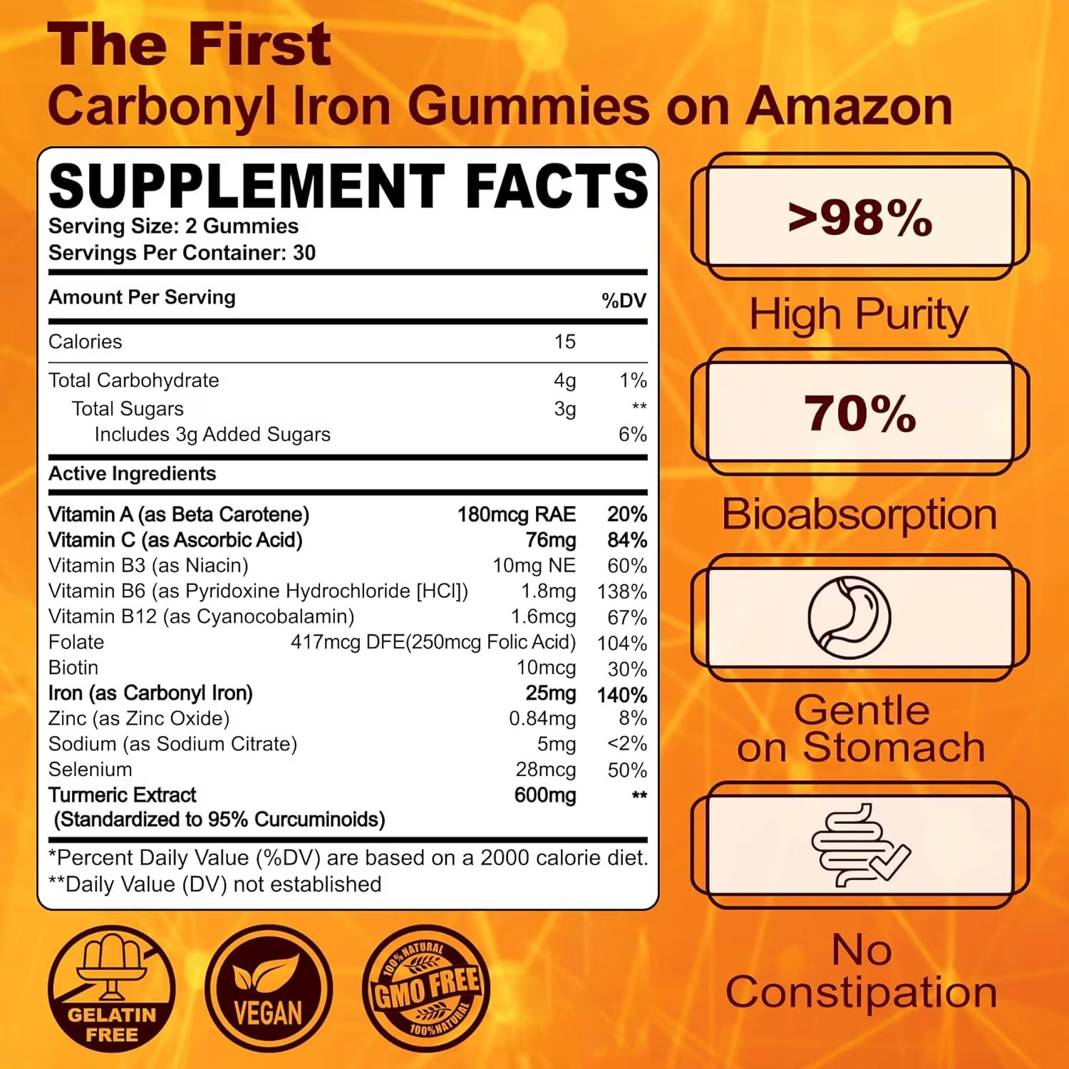 Turmeric  Ginger Gummies | 70 Count | Peach Flavor | Vegan, Non-GMO, & Gluten Free Supplement  Antioxidant support Pain Relief  Popular Turmeric  YOULEVHONG Supplement