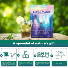 Yerba Magic Supplement  Instant Powder Super Drink with Nootropics, Prebiotics & Probiotics – Clean Energy, Mental Clarity & Gut Wellness | Low Sugar, Natural Caffeine – 30 Servings