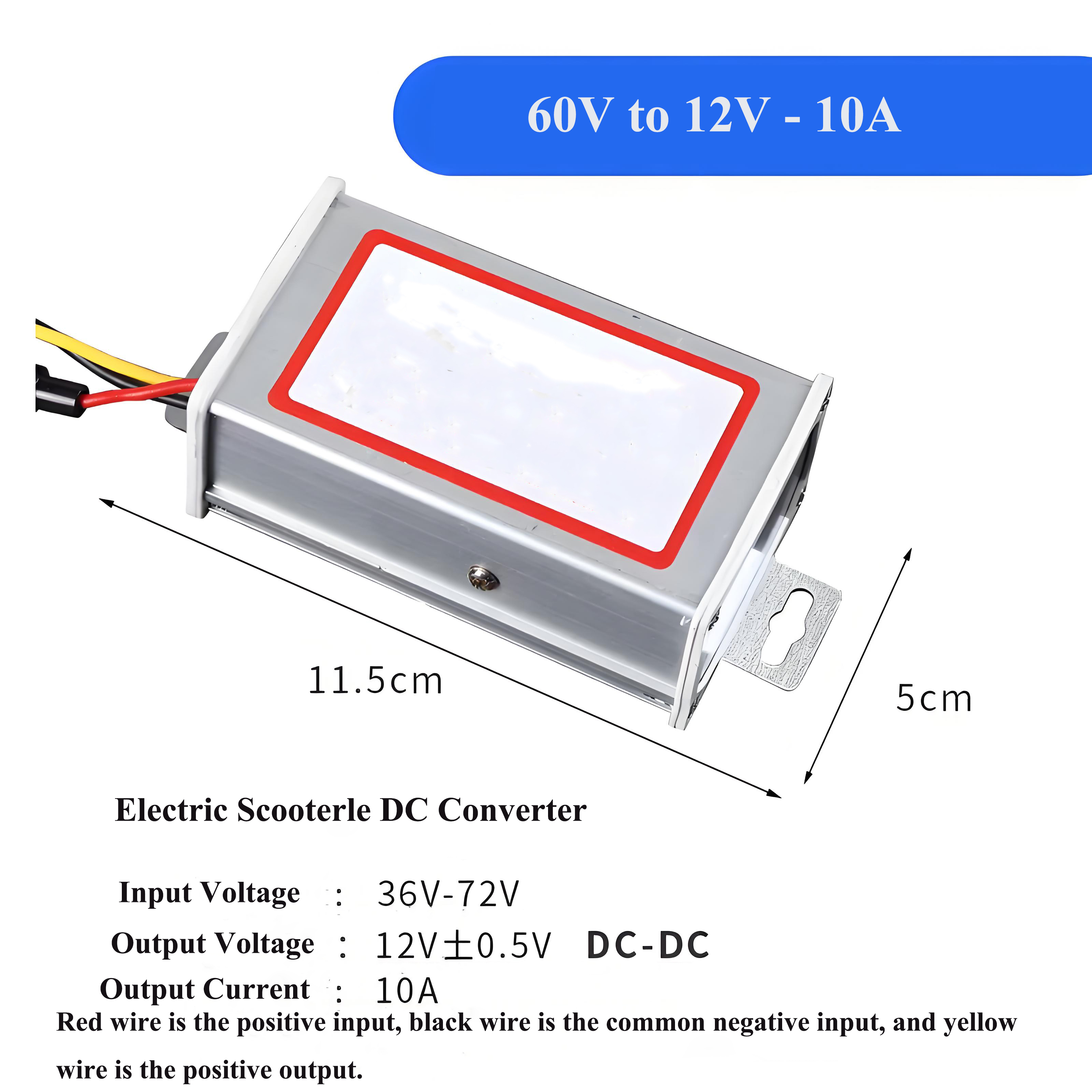 Electric scooter converter, 36V/48V/72V to 12V high-power universal DC step-down transformer