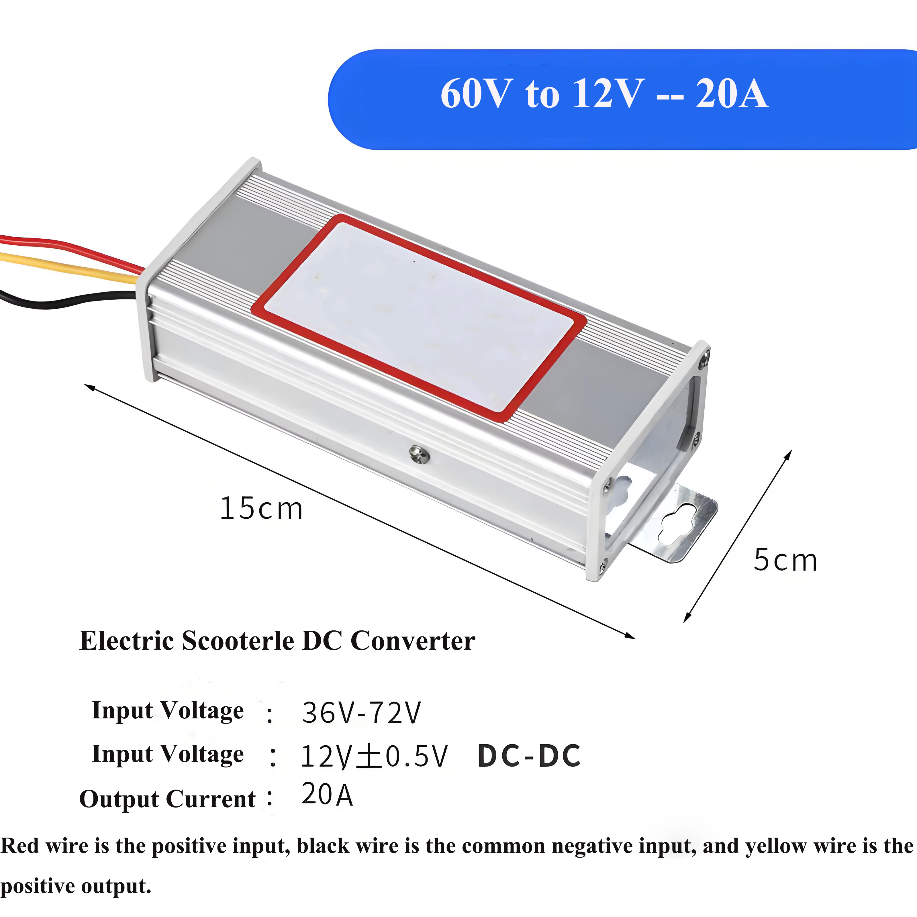 Electric scooter converter, 36V/48V/72V to 12V high-power universal DC step-down transformer