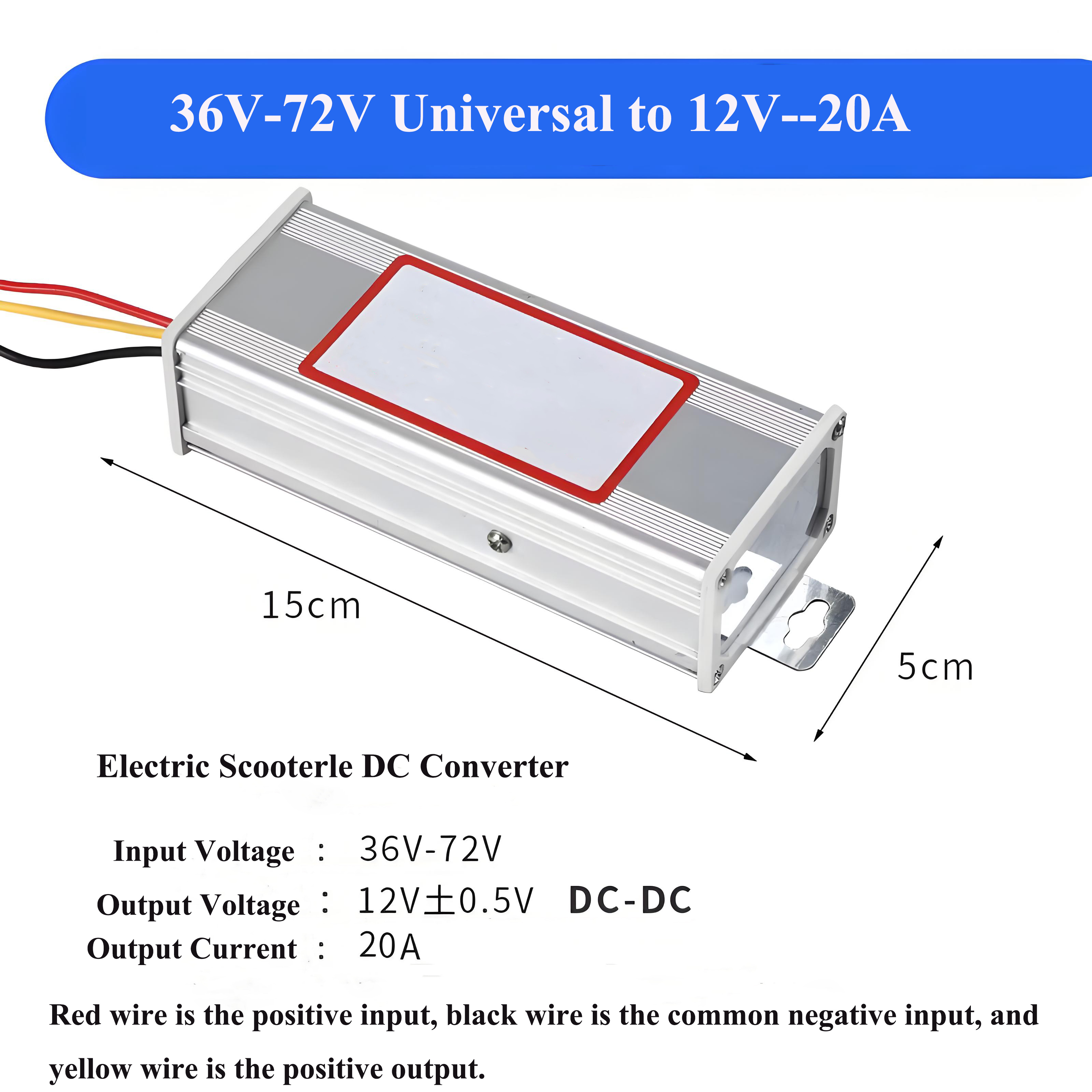 Electric scooter converter, 36V/48V/72V to 12V high-power universal DC step-down transformer