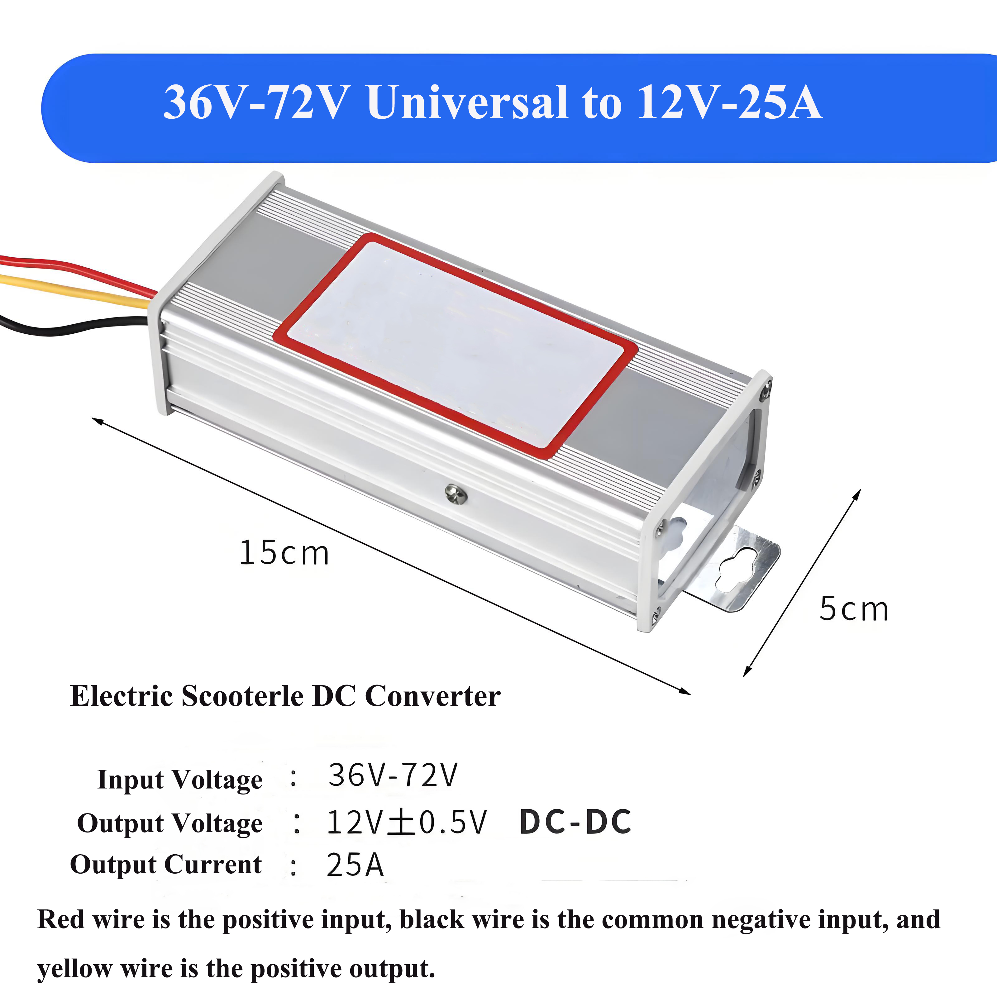 Electric scooter converter, 36V/48V/72V to 12V high-power universal DC step-down transformer