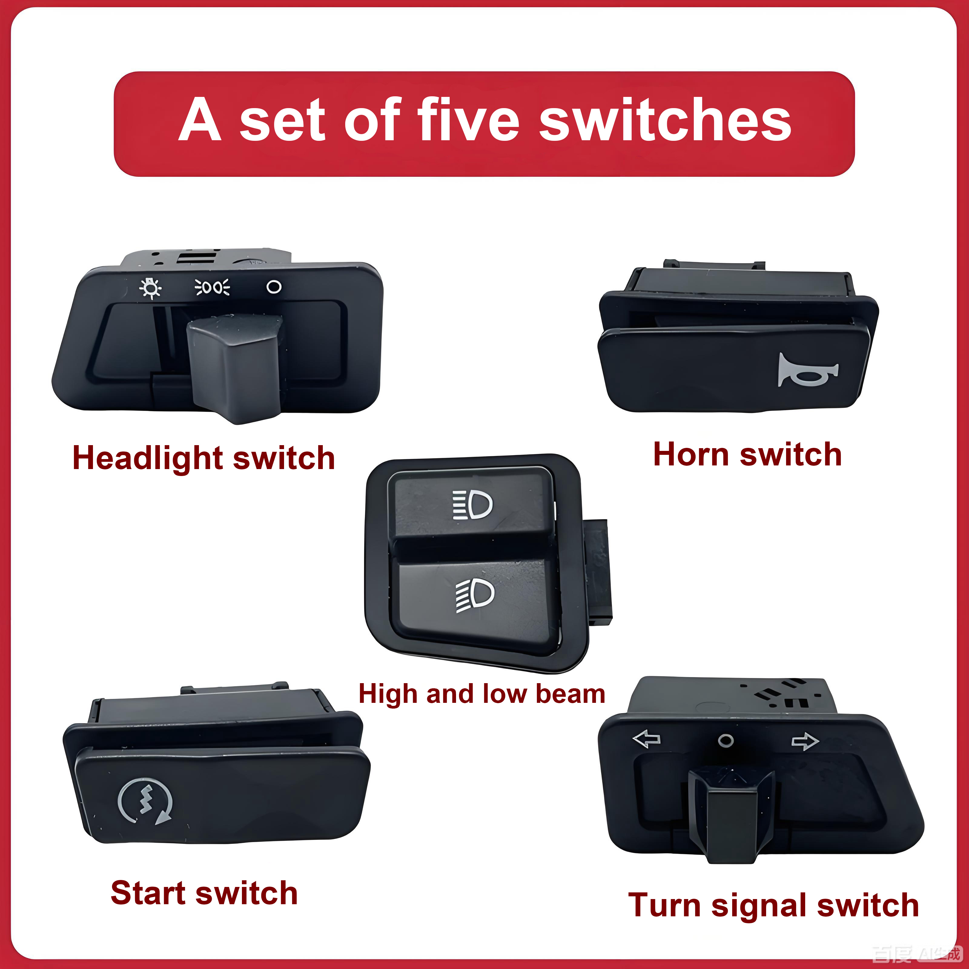 Five major switches for electric scooter