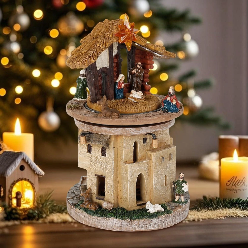 Lighted Christmas Rotating Nativity Scene – Holy Family Collectible ...