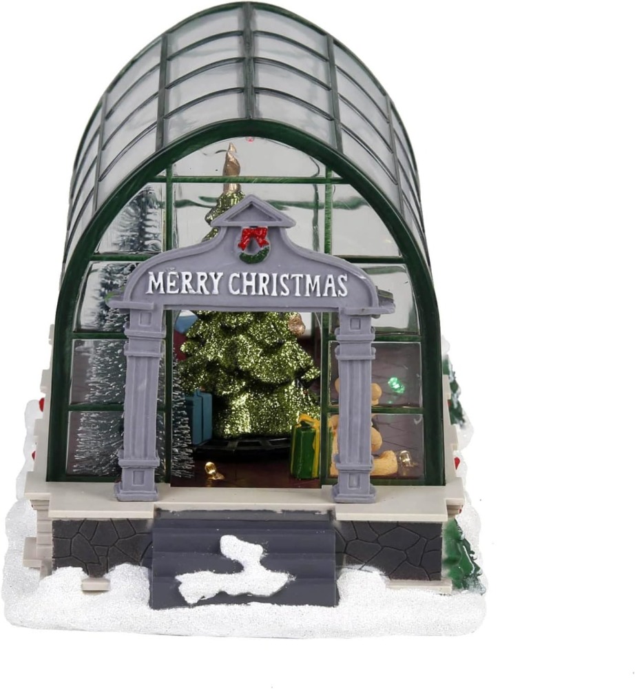 Animated Lighted Christmas Village Greenhouse