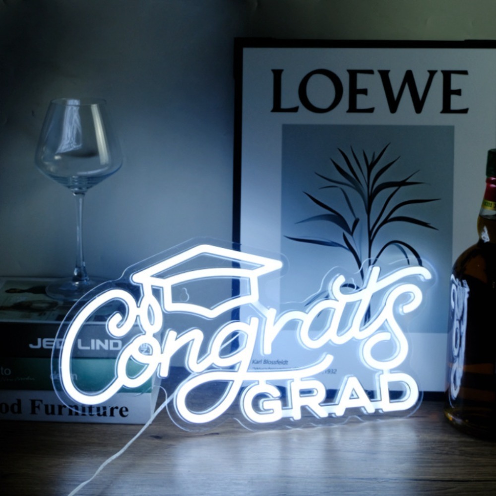 Congrats Grad LED Neon Sign, Graduation Party Decor, Warm White Better Togethe Light Up Letters, Congrats Graduation Sign, Dorm Room Backdrop, Celebration Gift for Class