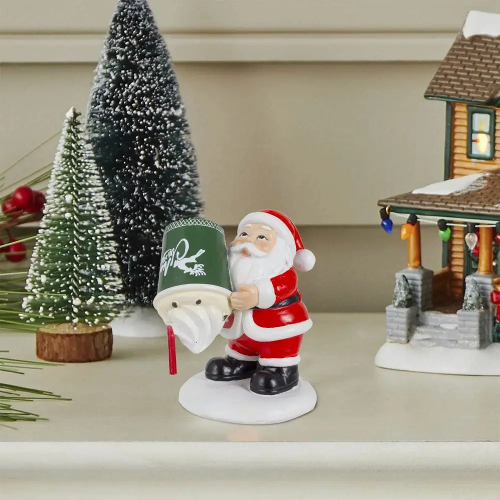 Christmas Villages Decor Accessories Santa Claus Collection Figurines with Christmas Cup Holiday Home Festive Table Ornaments