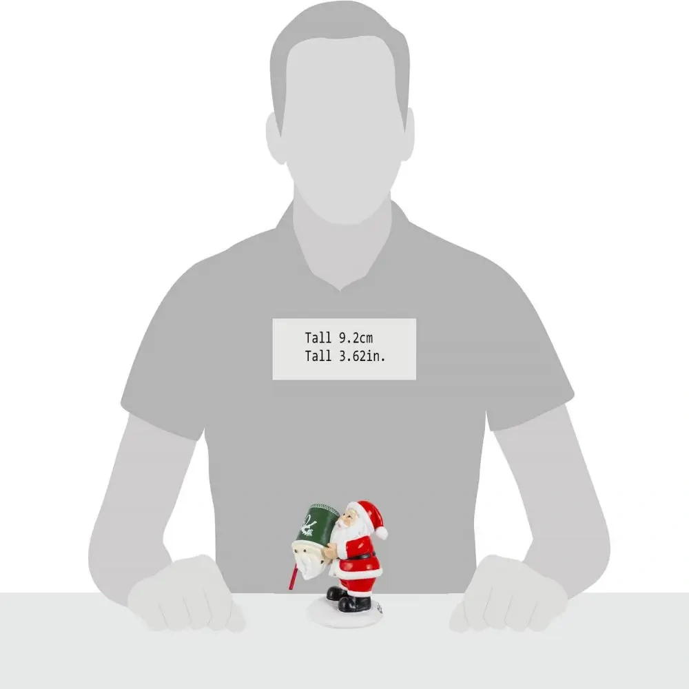 Christmas Villages Decor Accessories Santa Claus Collection Figurines with Christmas Cup Holiday Home Festive Table Ornaments