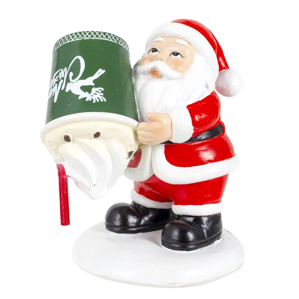 Christmas Villages Decor Accessories Santa Claus Collection Figurines with Christmas Cup Holiday Home Festive Table Ornaments