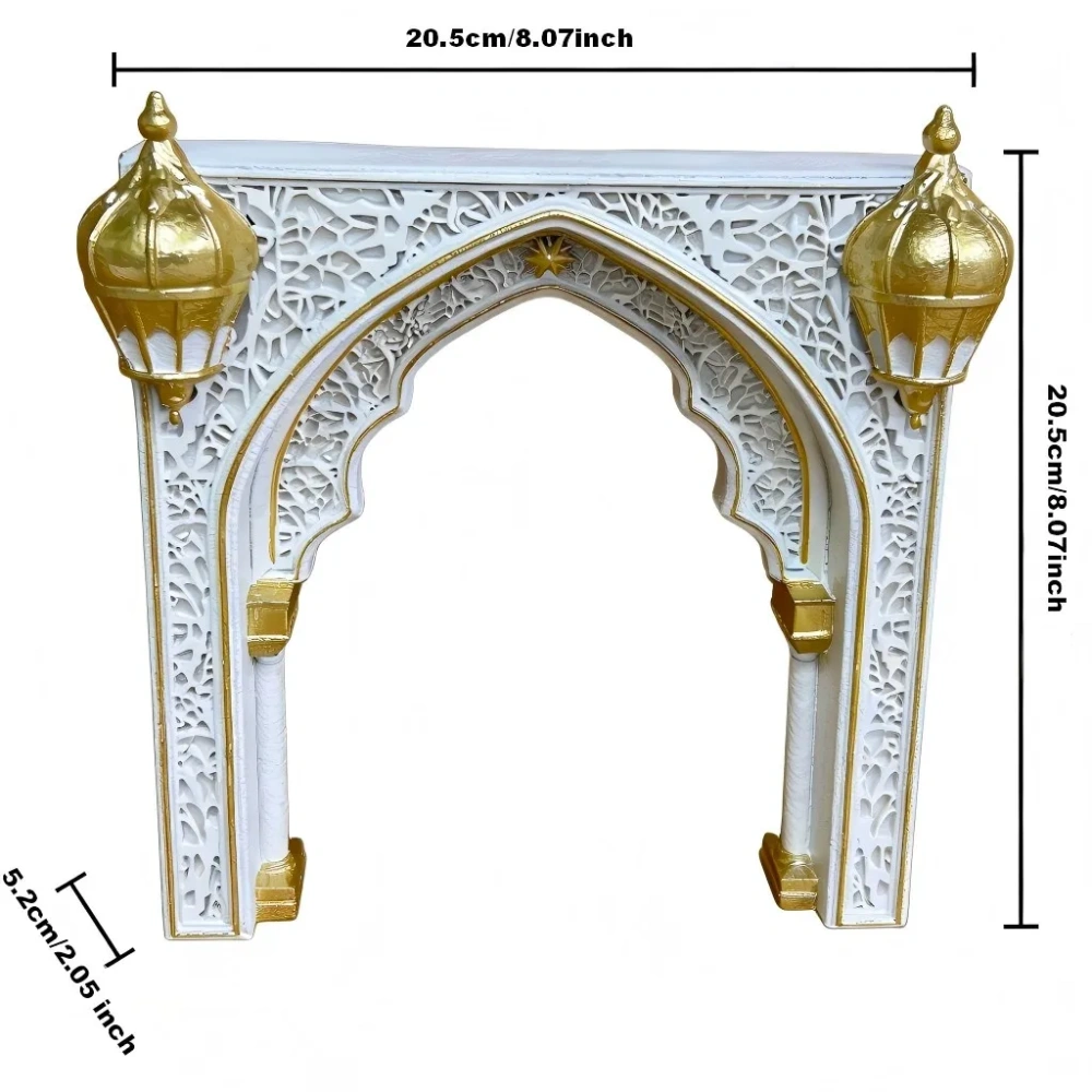 Ramadan Decoration Eid Mubarak Islamic Arch Ornament Candle Holder Arabic Style Home Decor for Muslim Festival Party Supplies