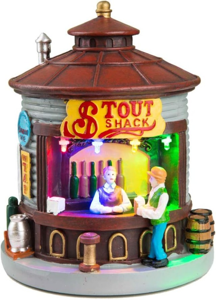 Christmas Village Collection Accessory Set - LED Light Up Christmas Market Scene
