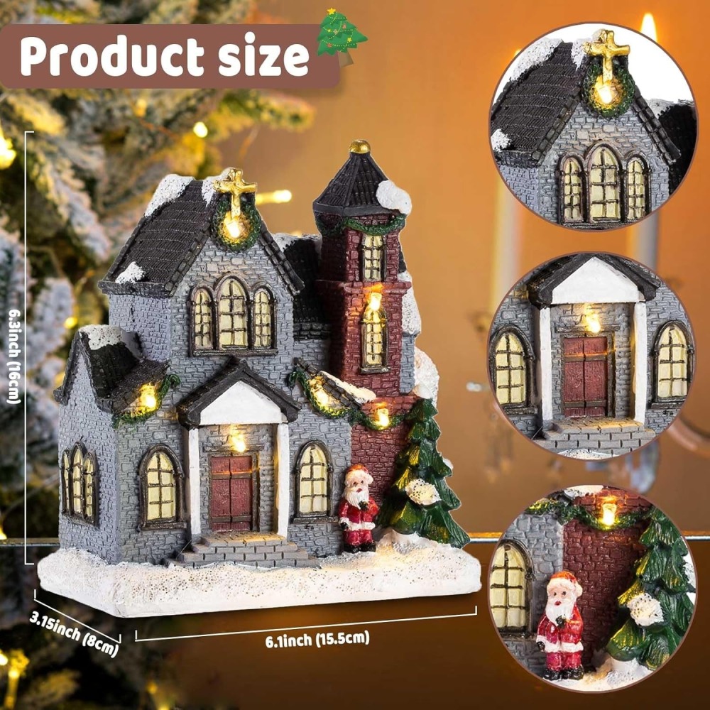 Christmas Church Village Lit House