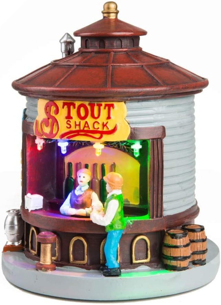 Christmas Village Collection Accessory Set - LED Light Up Christmas Market Scene