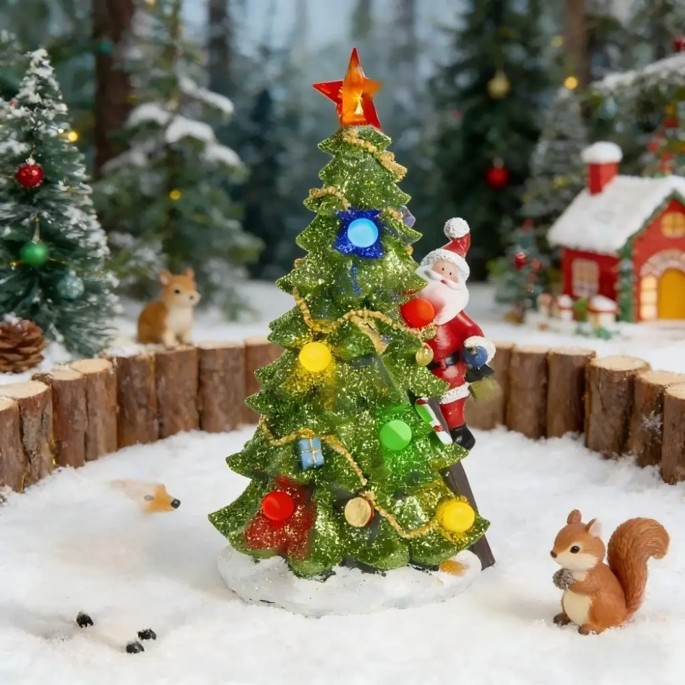 Christmas Tree Decoration with LED Lights Santa Claus Climbing Ladder Holiday Home Decor Perfect for Christmas Parties and Gifts