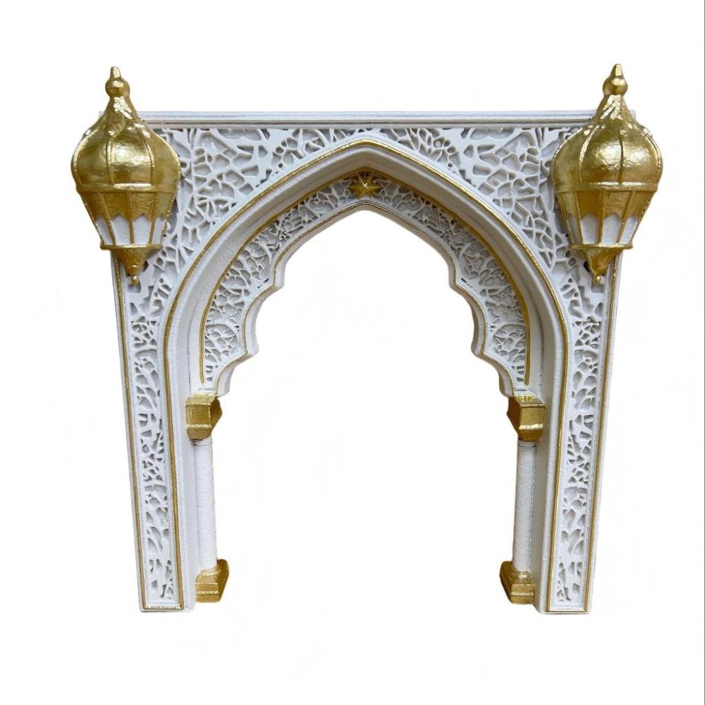 Ramadan Decoration Eid Mubarak Islamic Arch Ornament Candle Holder Arabic Style Home Decor for Muslim Festival Party Supplies