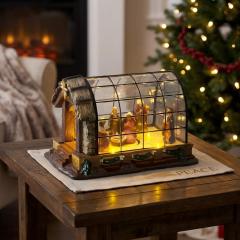 Lighted Cathedral-Style Nativity Scene Greenhouse | innodept12