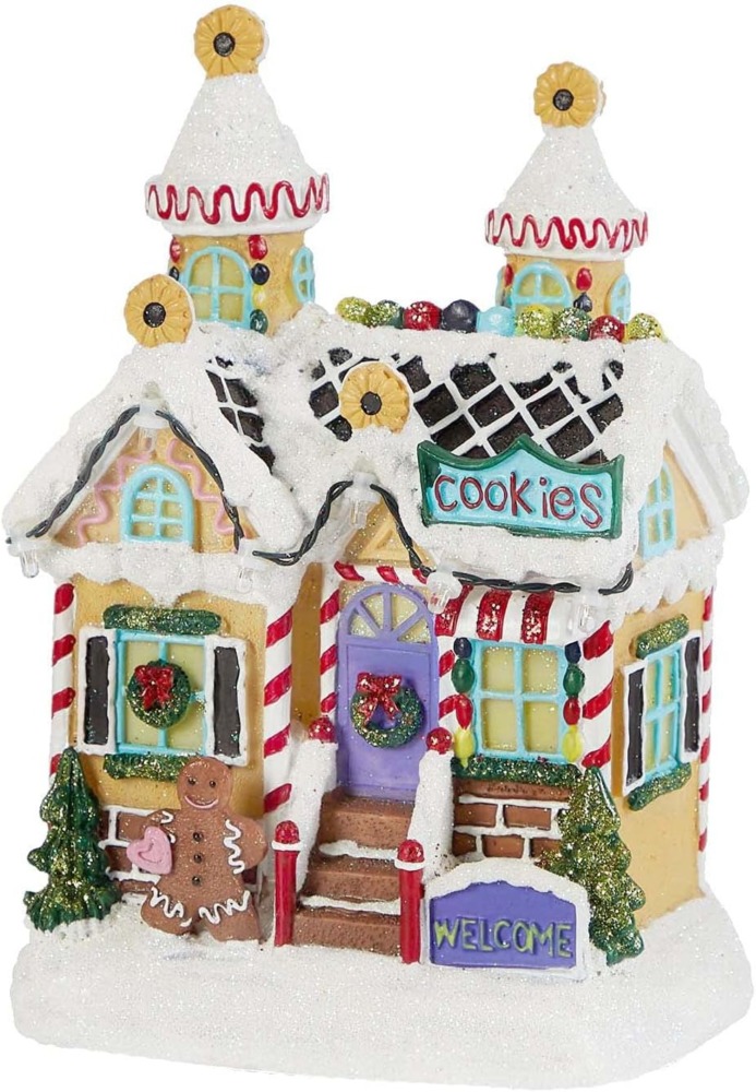 LED Lighted Christmas Cookies Shop Village House Wholesale, Festive Resin Gingerbread Decor by innodept12, Bulk Buy 540pcs
