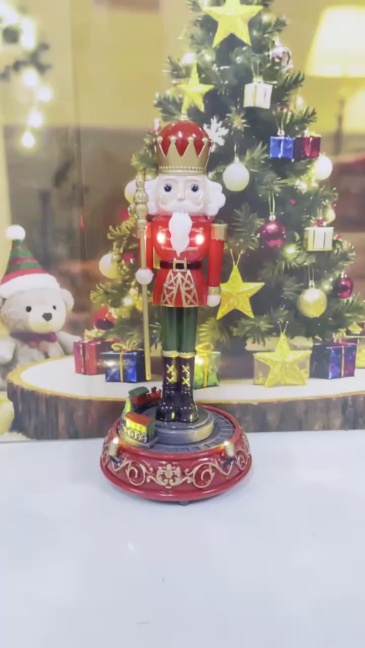 Wholesale Animated Nutcracker Figurine, innodept12 Rotating Train Music, MOQ 600 PCS