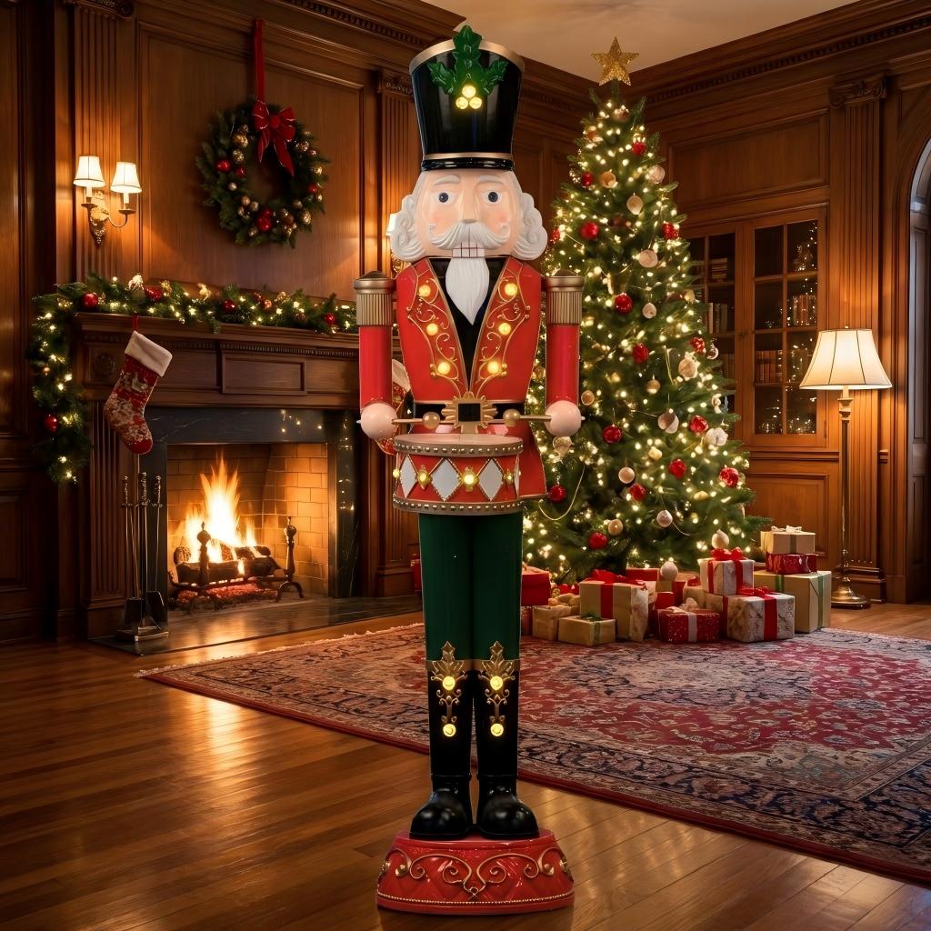 innodept12 life-size 181cm nutcracker with LED lights for commercial display