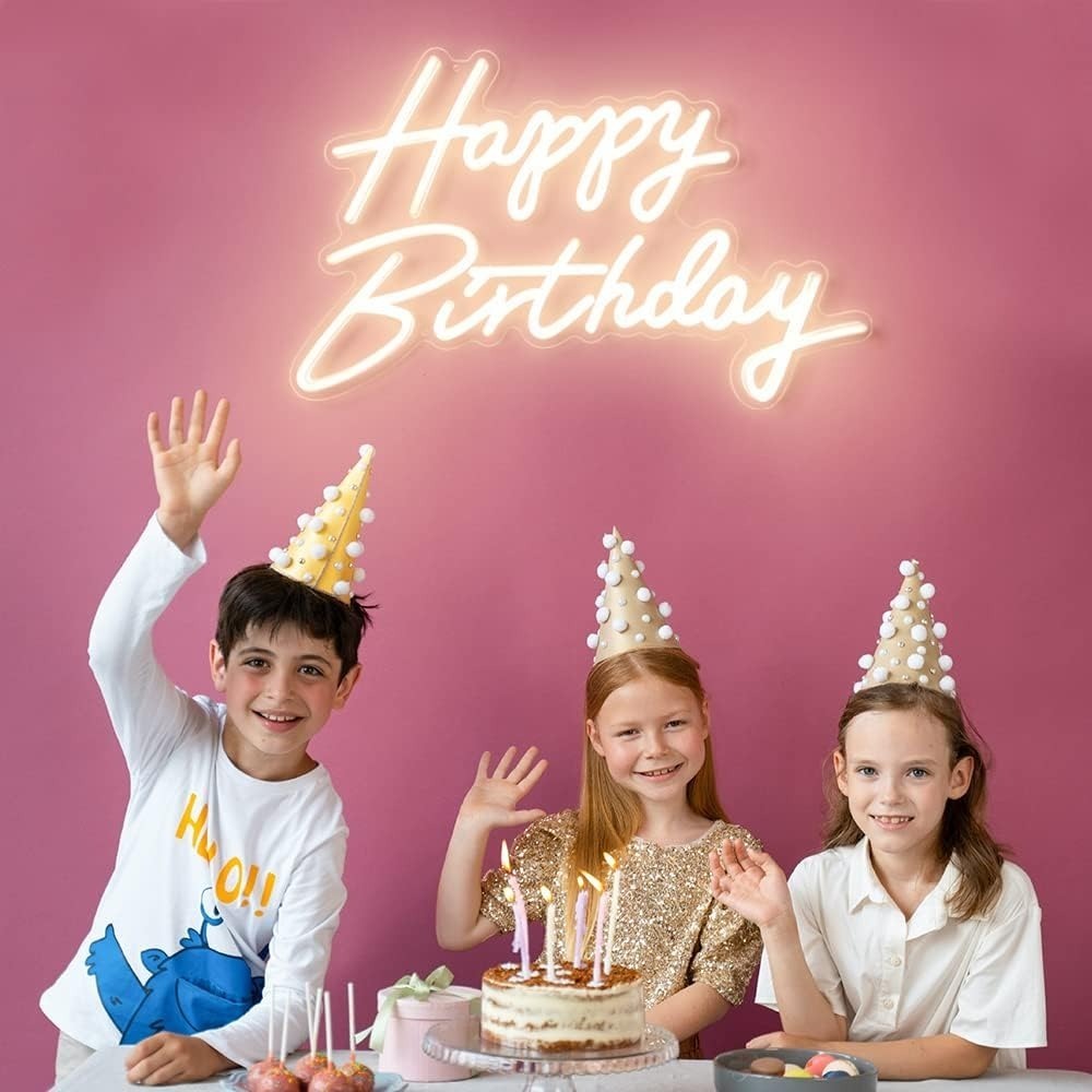 Happy Birthday LED Neon Sign (Multiple Colors) - Case Pack of 30pcs