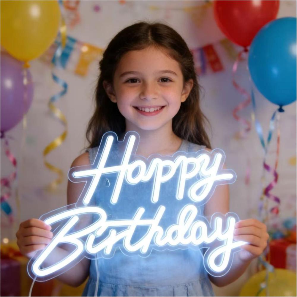 Happy Birthday LED Neon Sign (Multiple Colors) - Case Pack of 30pcs