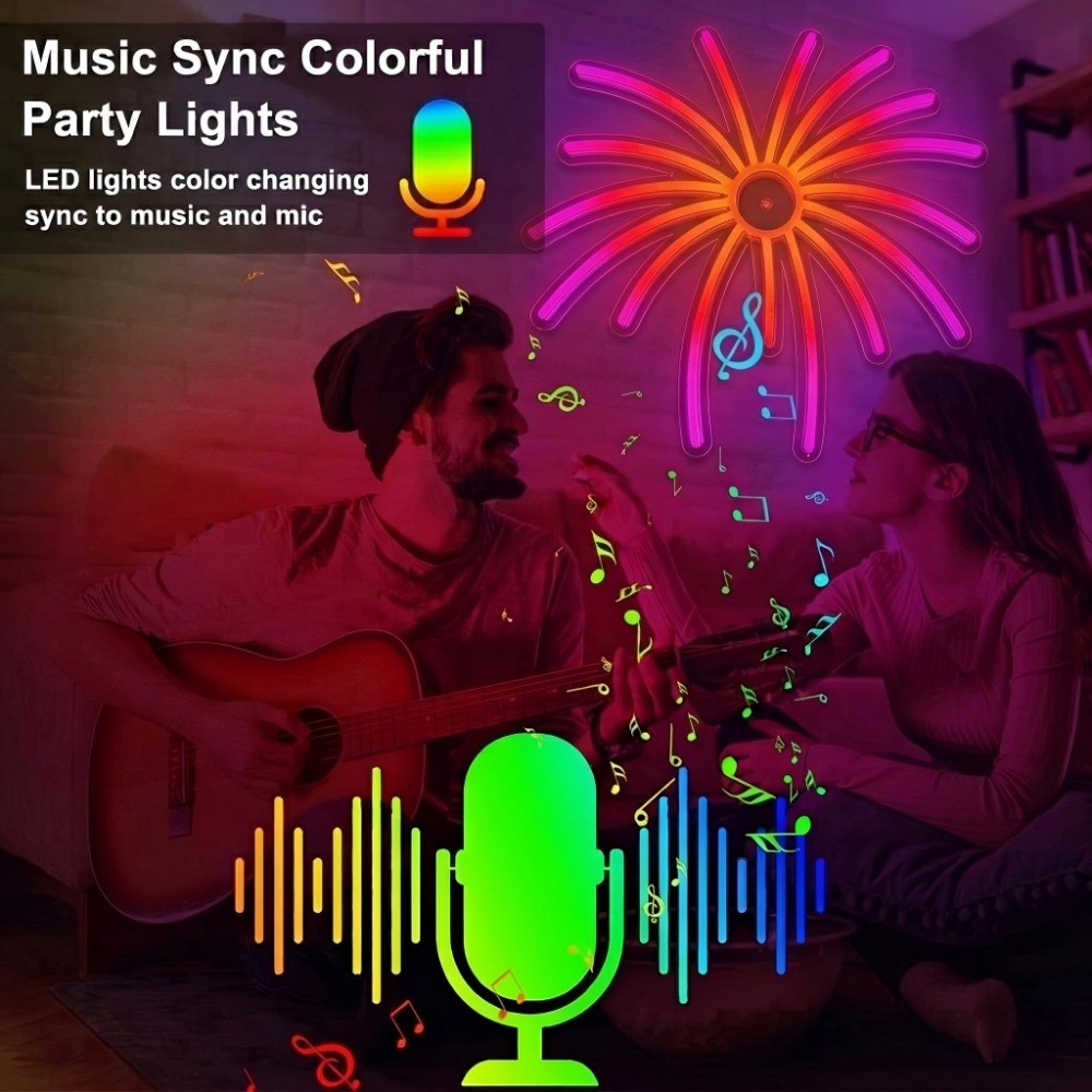 Fireworks Neon Sign for Home Living Room Bedroom Equality Decor (Case Pack of 30)