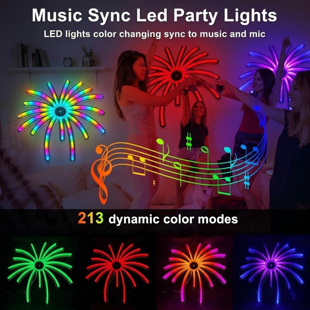 Fireworks Neon Sign for Home Living Room Bedroom Equality Decor (Case Pack of 30)