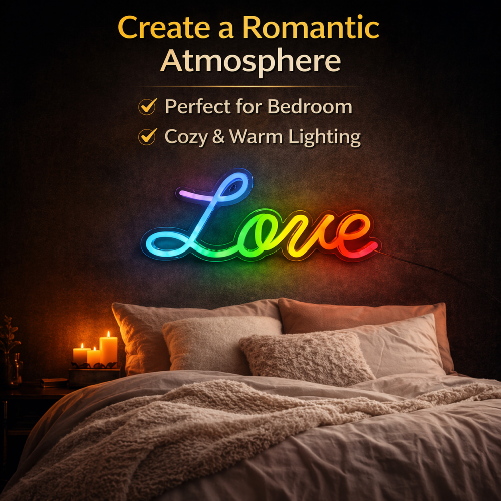 Love Neon Sign for Home Engagement Proposal Wedding Decor (Case Pack of 30)