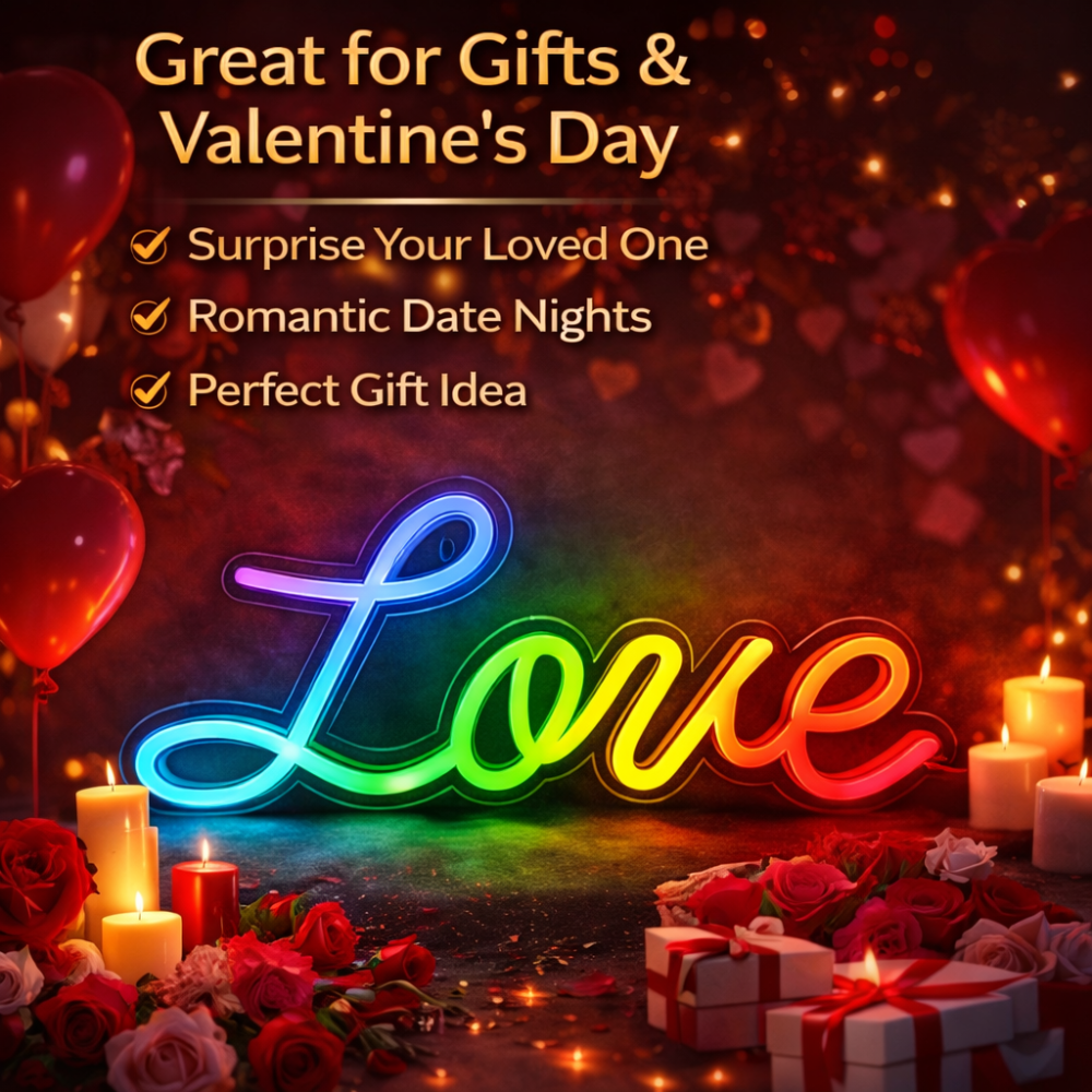 Love Neon Sign for Home Engagement Proposal Wedding Decor (Case Pack of 30)