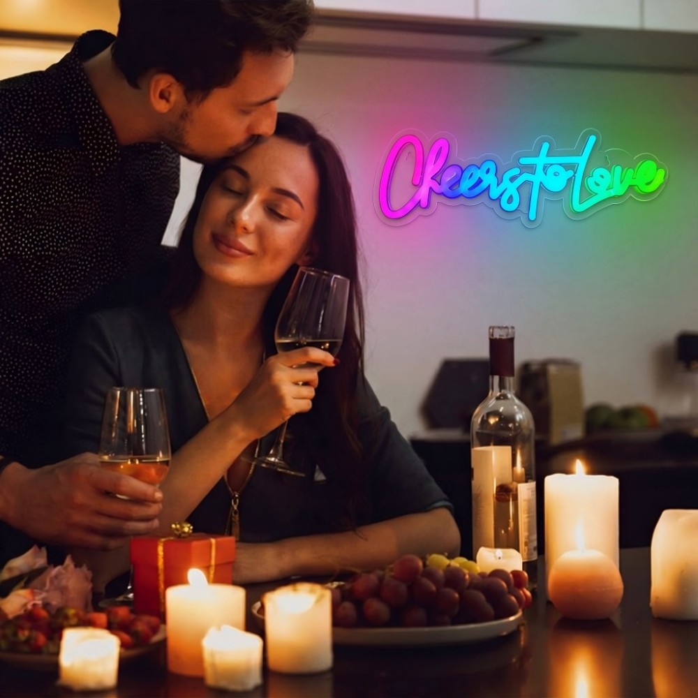 Cheers To Love Neon Sign for Home Engagement Proposal Wedding Decor (Case Pack of 30)