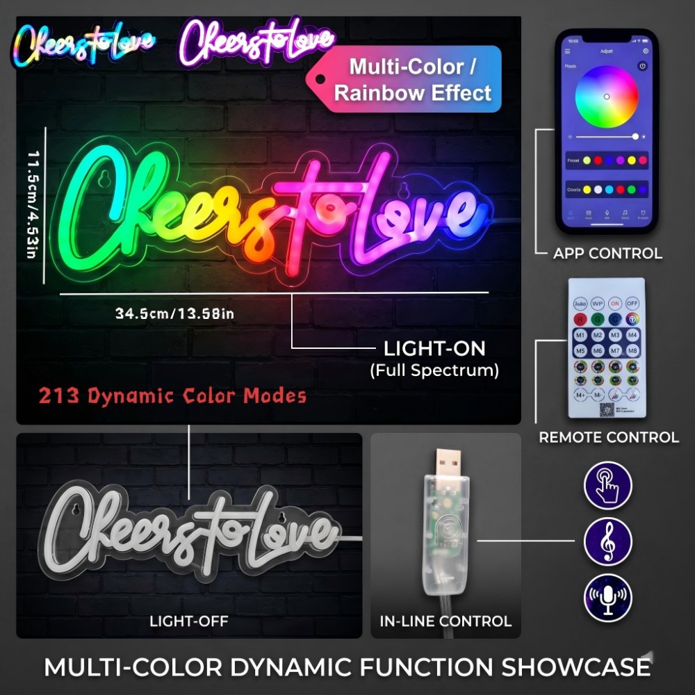 Cheers To Love Neon Sign for Home Engagement Proposal Wedding Decor (Case Pack of 30)