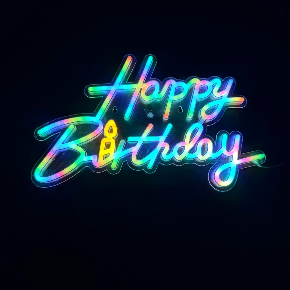 Happy Birthday Neon Sign for Celebration Birthday Event Decor (Case Pack of 30)