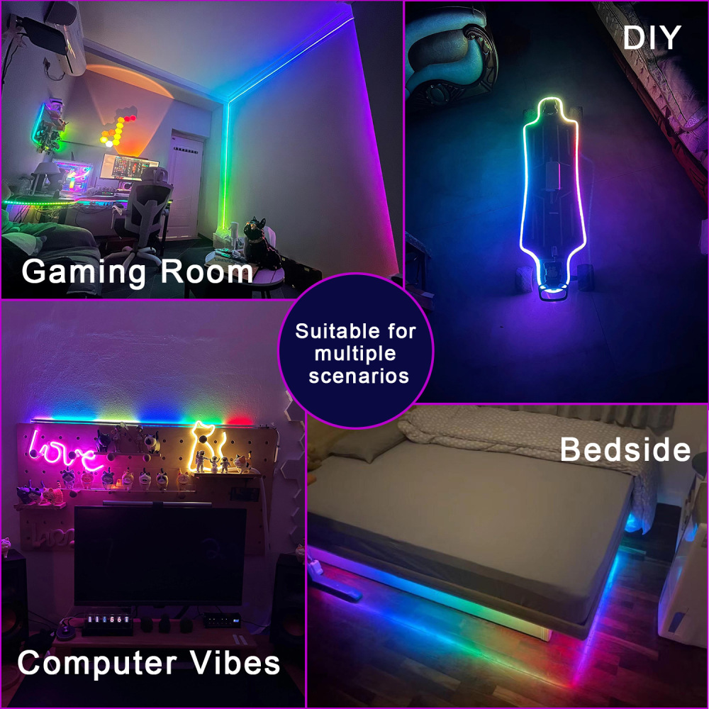 Smart RGB LED Neon Rope Lights - IP67 Waterproof Outdoor & Indoor Strips