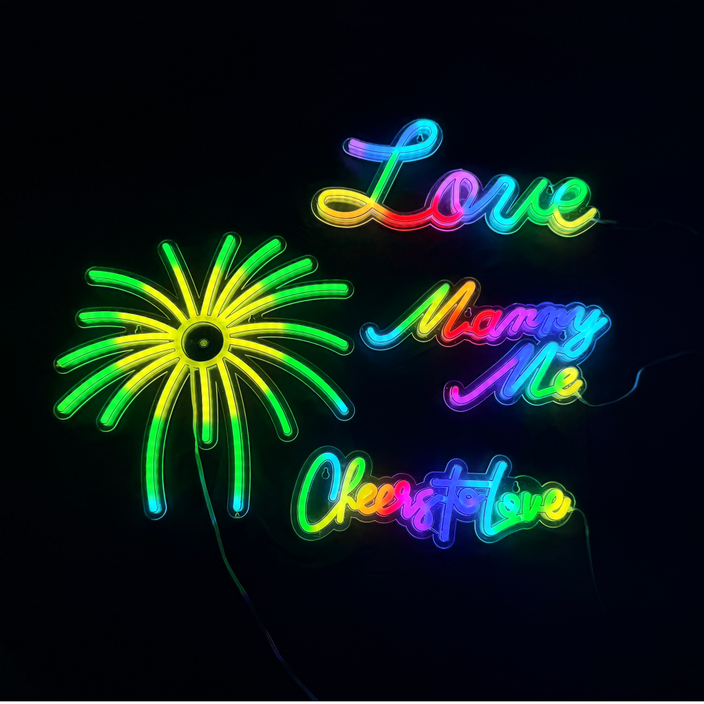 Multi-Functional Smart Control RGB LED Neon Sign For Home Events Decor