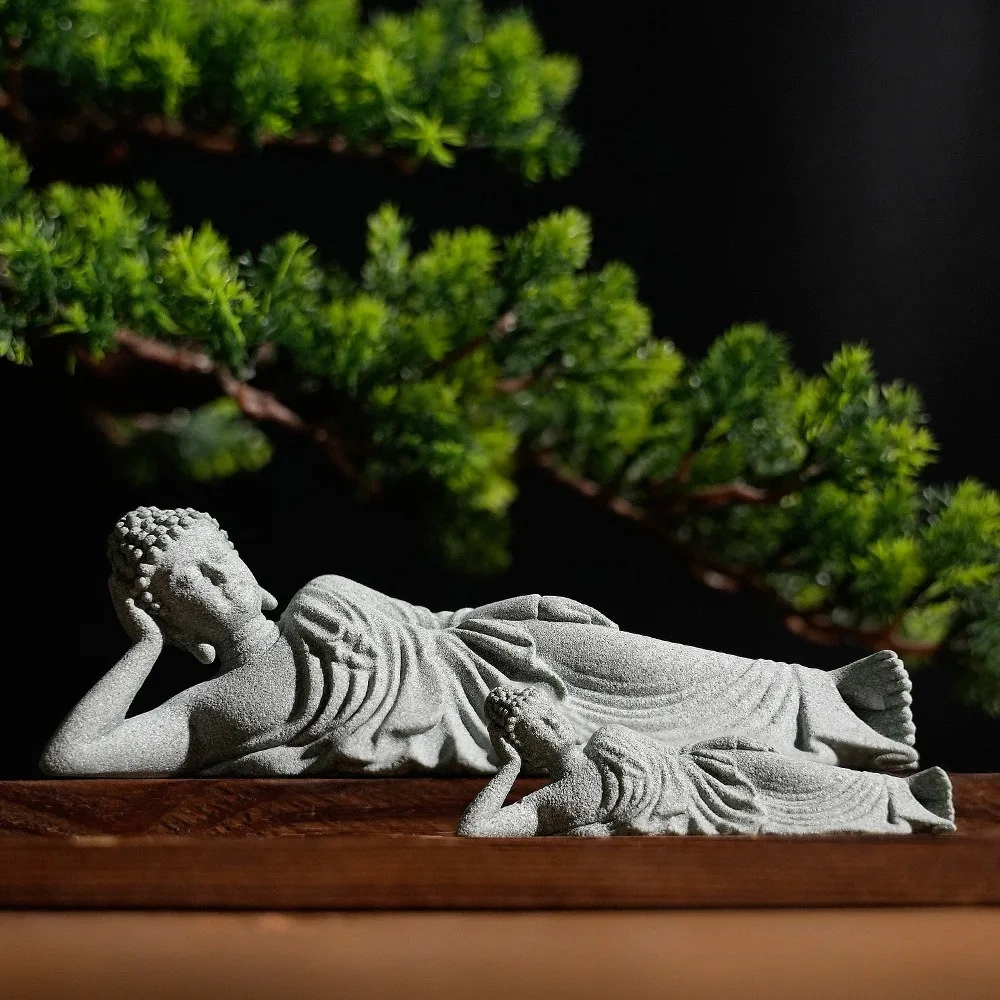 Reclining Buddha statue for Zen home decor and meditation spaces.